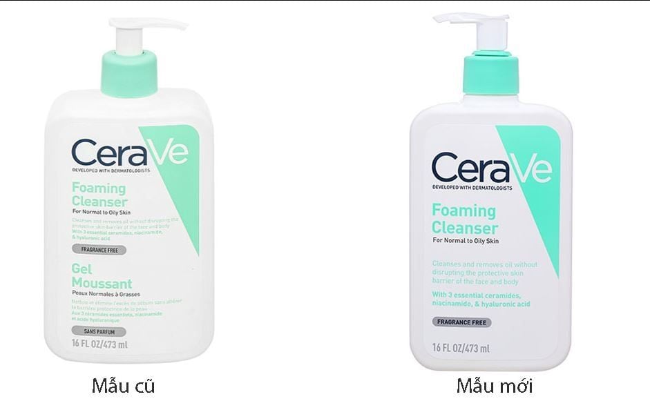  Sữa Rửa Mặt Sạch Da, Dịu Nhẹ Dành Cho Da Dầu CeraVe Foaming Cleanser For Oily Skin 236ml/ 473ml (Bản Pháp) 