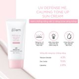  Kem Chống Nắng Vật Lý, Nâng Tone Make P:rem UV Defense Me Calming Tone Up Sun Cream SPF50+ PA++++ 50ml 