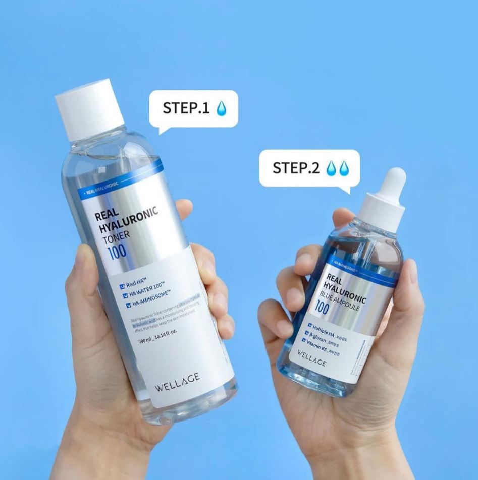  (SALE) Nước Hoa Hồng Cấp ẩm, Dịu Da Wellage Real Hyaluronic Toner 200ml_hsd 1/2027 