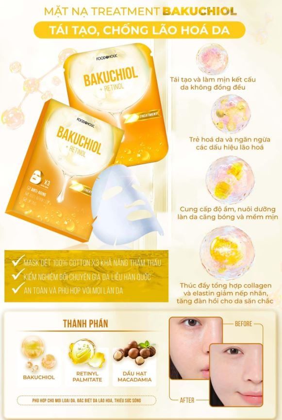  Mặt nạ cấp ẩm, dưỡng trắng da Foodaholic Ample Mask 23ml (1 miếng) 