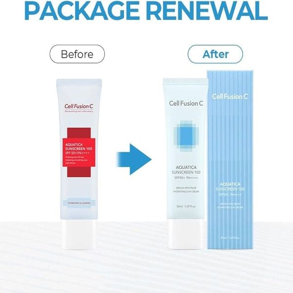  Kem Chống Nắng Dưỡng ẩm Cell Fusion C Aquatica Sunscreen 100 SPF50+ PA++++ (Xanh dương) 