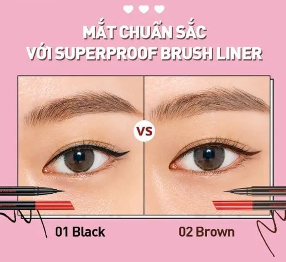  (Mẫu mới) Bút kẻ viền mắt chống trôi Clio Superproof Brush Liner Kill Black 0.55ml 