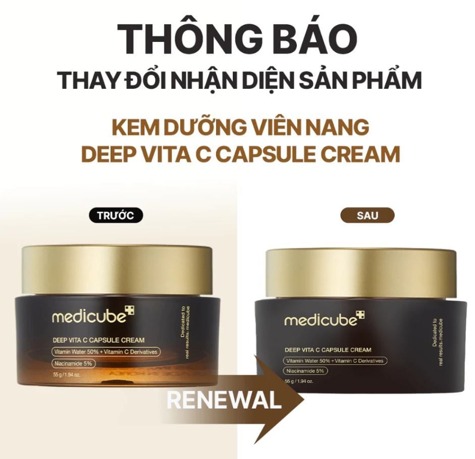 Kem Dưỡng Viên Nang Sáng Da, Mờ Thâm Medicube Deep Vita C Capsule Cream 55g 