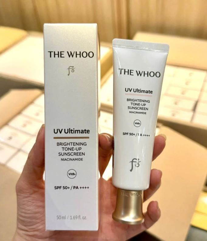  (HÀNG ORDER) Kem chống nắng nâng tone The Whoo UV Ultimate Brightening Tone Up Sunscreen Special Set (Tặng kèm sữa rửa mặt) 