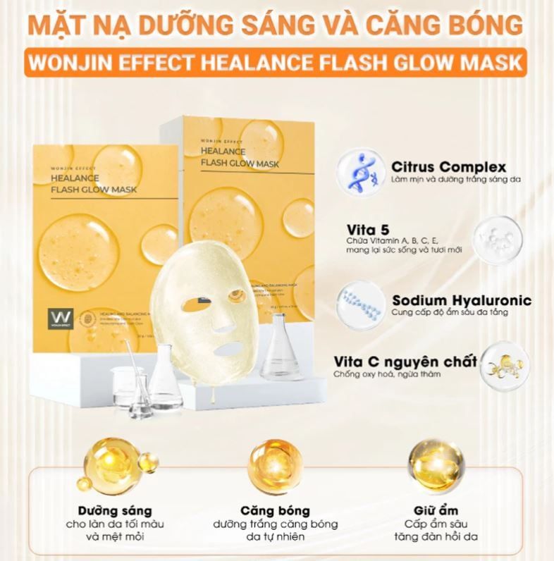  (Mẫu mới) Mặt Nạ Giấy Dưỡng Da WonJin Effect Healing And Balancing Mask 30g (1 miếng) 