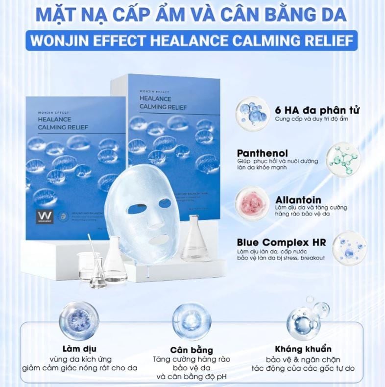  (Mẫu mới) Mặt Nạ Giấy Dưỡng Da WonJin Effect Healing And Balancing Mask 30g (1 miếng) 