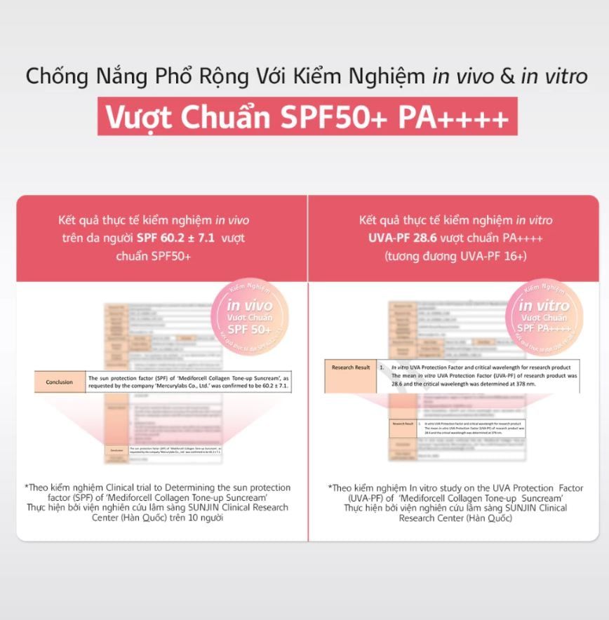  Kem Chống Nắng Nâng Tone Mediforcell Collagen Tone Up Sun Cream SPF50+ PA++++ 50ml 