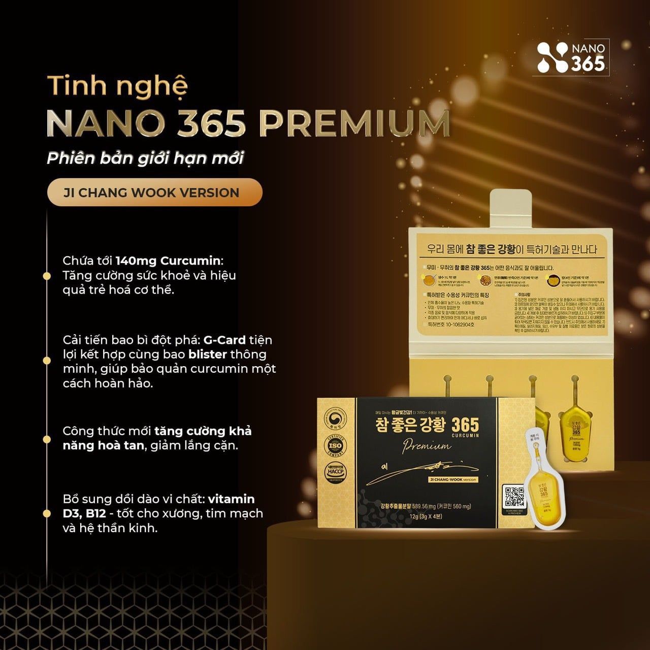  (Mẫu mới nhất) Tinh Nghệ Nano 365 Curcumin Premium Ji Chang-Wook (32 Tép) 
