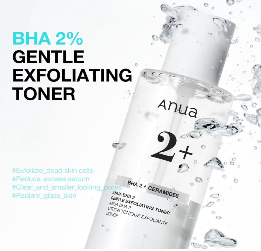  (Mẫu mới) Nước Hoa Hồng Dưỡng ẩm, Tẩy Da Chết Anua BHA 2% Gentle Exfoliating Toner 150ml 