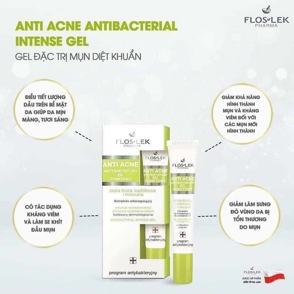  Chấm Mụn Floslek Anti Acne Spot Gel For Imperfections 20ml 