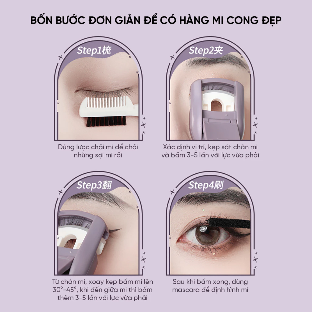 Kẹp Bấm Mi Có Đầu Chuốt Mi Amortals Curl Master Eyelash Curler 