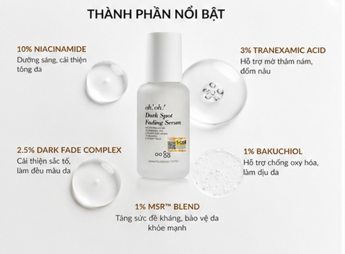  Tinh Chất Dưỡng Sáng, Mờ Thâm Nám Oh! Oh! Dark Spot Fading Serum 30ml 