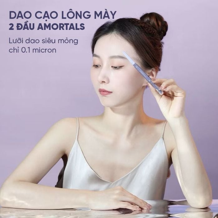  Bộ 2 Dao Cạo Lông Mày 2 Đầu Amortals Double Headed Macro Eyebrow Razor 