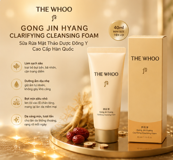  Sữa Rửa Mặt The Whoo Gong Jin Hyang Clarifying Cleansing Foam 40ml 