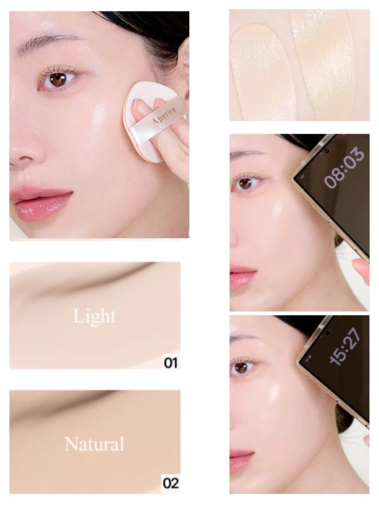  Phấn nước bắt sáng, căng bóng Aperire Sheer Breeze Cushion SPF50+ PA++++ 13g 