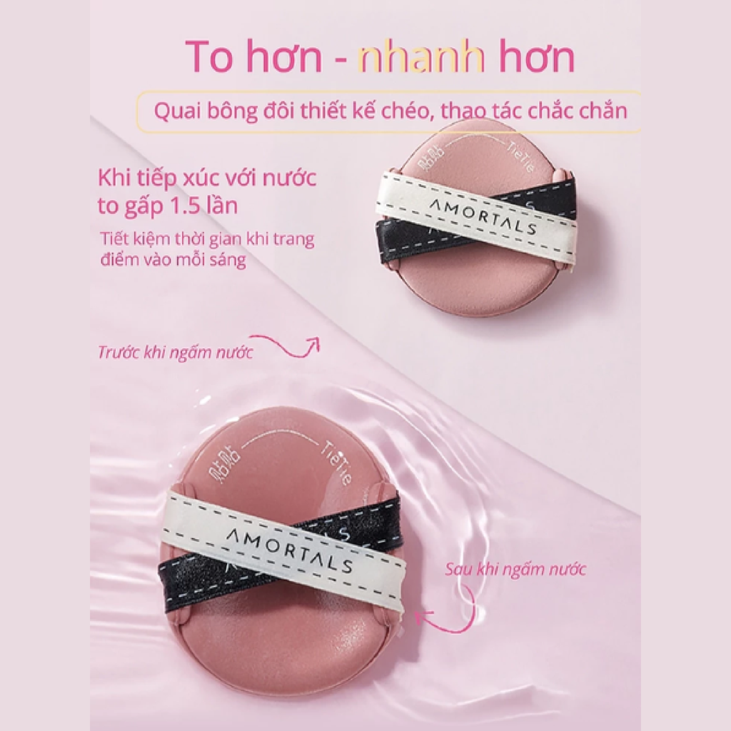  SET 3 Bông Mút Tán Kem Nền Dạng Lỏng Amortals TieTie Powder Puff Set 