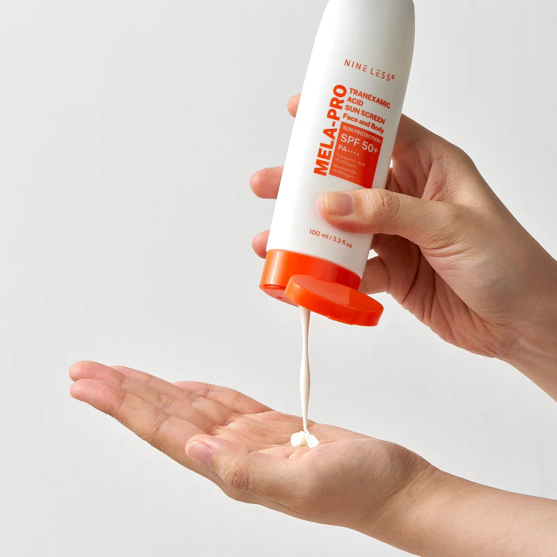  Kem Chống Nắng Cho Mặt Và Body Nineless Mela-Pro Tranexamic Acid Sun Screen Face And Body SPF50+ PA ++++ 100ml 