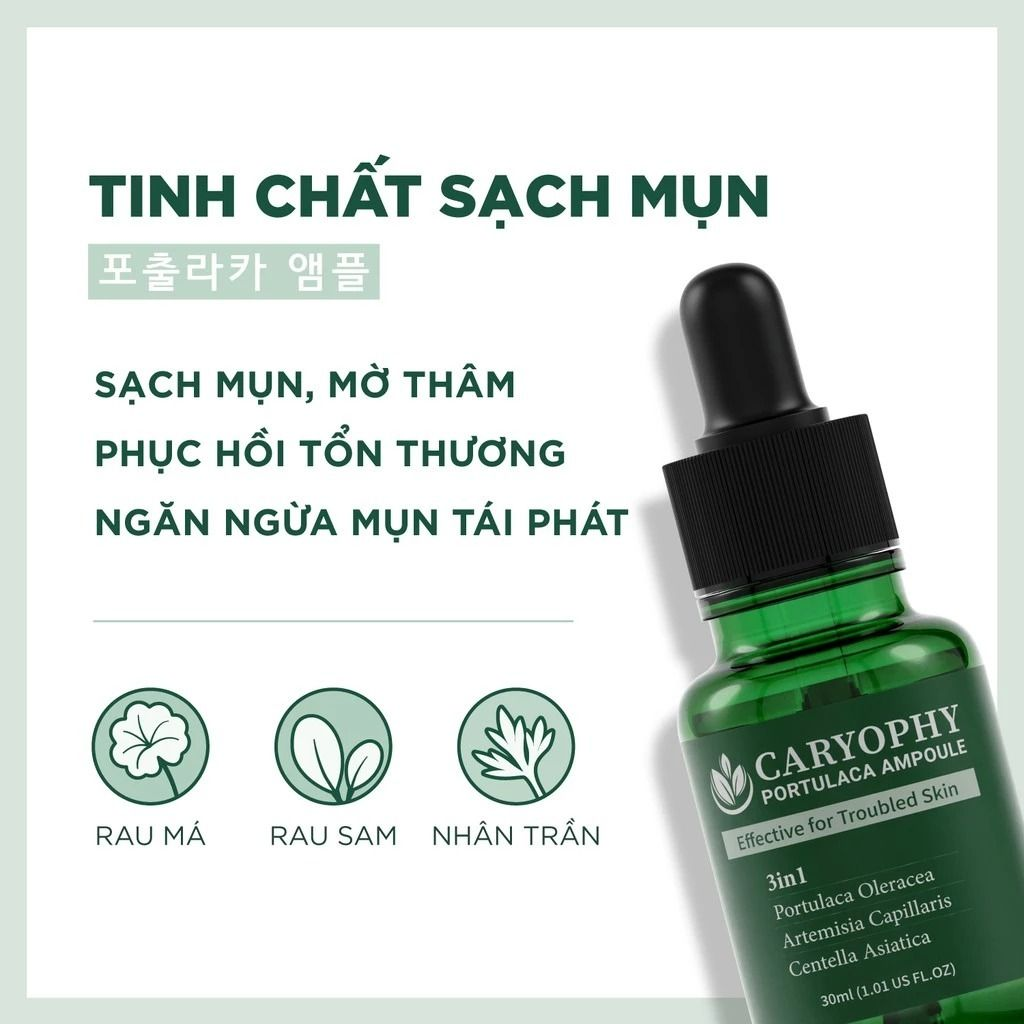  Tinh Chất Giảm Mụn Caryophy Portulaca Ampoule 30ml 