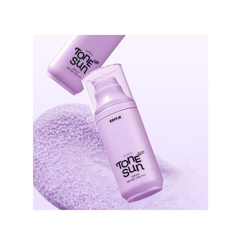  (TÍM) Kem Chống Nắng Hiệu Chỉnh Tone Da Edit.B Sunday Tone Up Sun Serum SPF50+ PA++++ PURPLE 55ml 