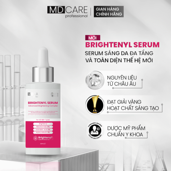  (TẶNG KÈM 2 MIẾNG MẶT NẠ MD CARE) Tinh Chất Làm Sáng, Mờ Thâm MD CARE Brightenyl Serum 30ml 