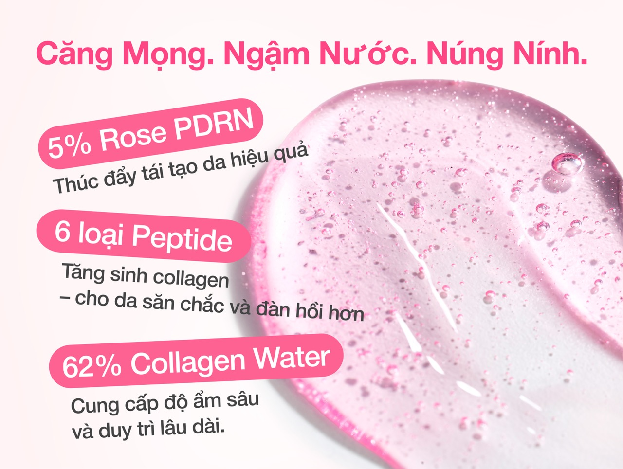  Tinh chất cấp ẩm, phục hồi Numbuzin No.2 Rose PDRN Collagen Plumping Serum 30ml 