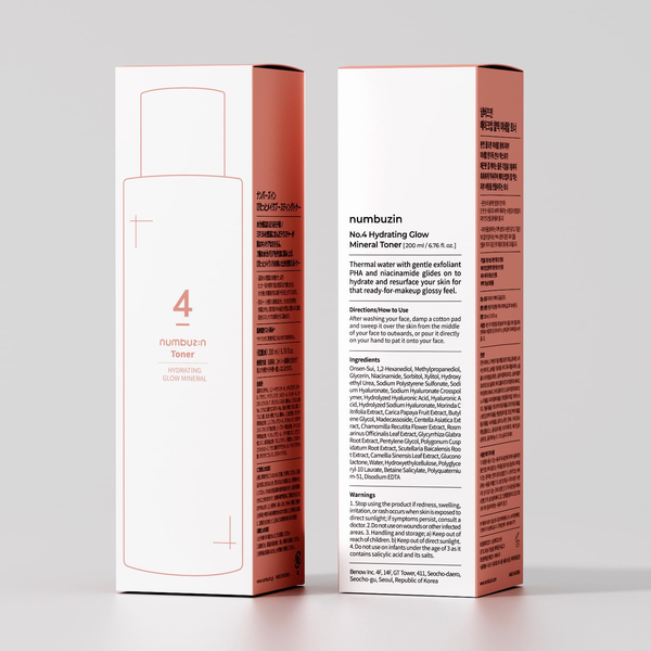  (HSD T5/2027) Nước hoa hồng cấp ẩm, sáng da Numbuzin No.4 Hydrating Glow Mineral Toner 200ml 