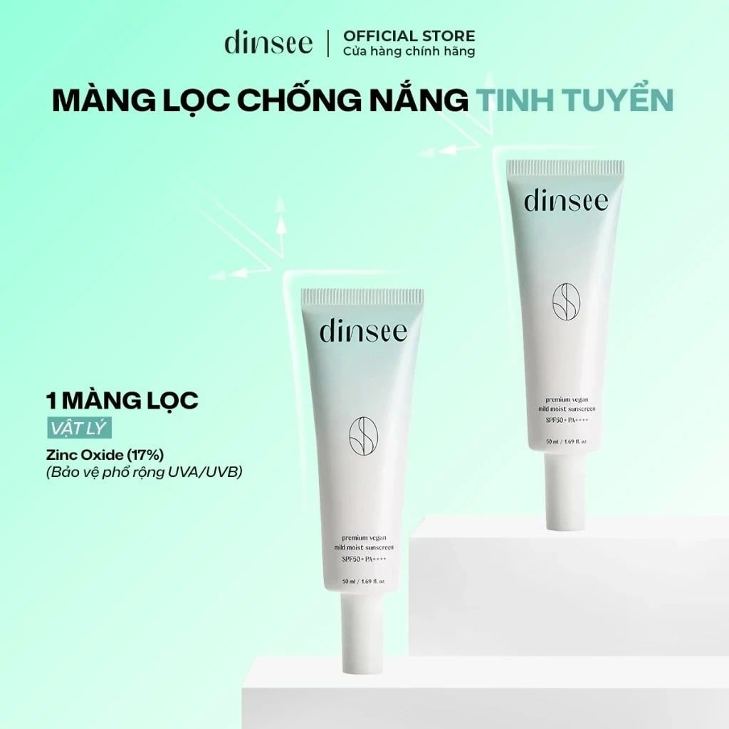  Kem Chống Nắng Dinsee Premium   Vegan Sunscreen SPF50+ PA++++ 50ml 