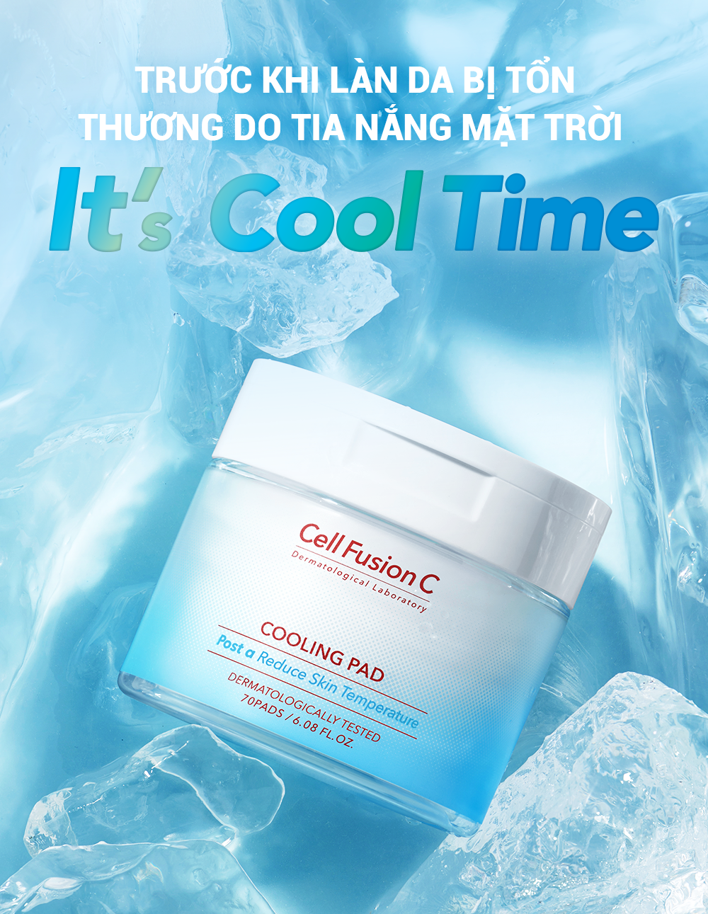  Toner Pad Hạ Nhiệt, Làm Dịu Da Cell Fusion C Cooling Pad 70 miếng 