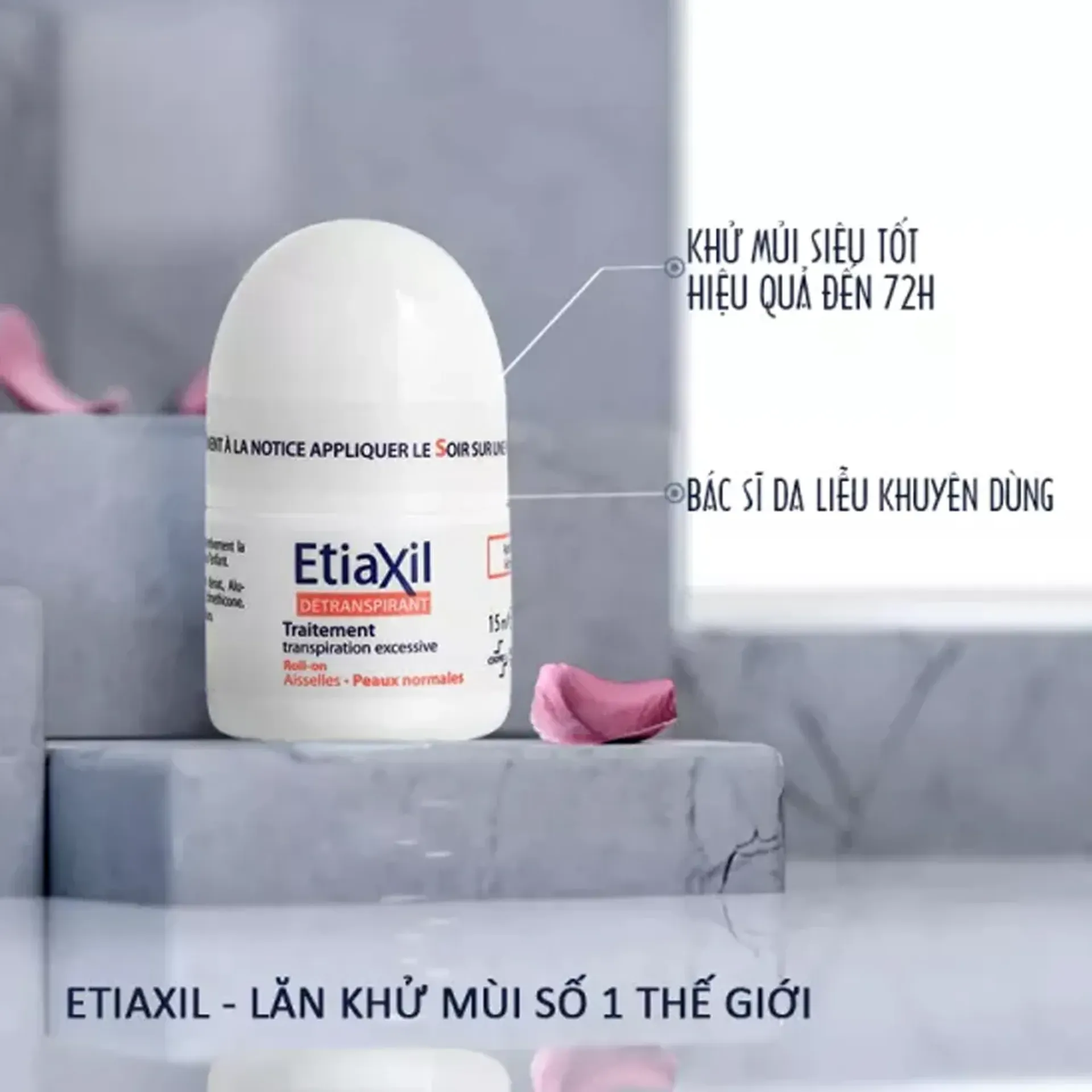  Lăn Khử Mùi  Etiaxil Détranspirant Traitement Transpiration 15ml 