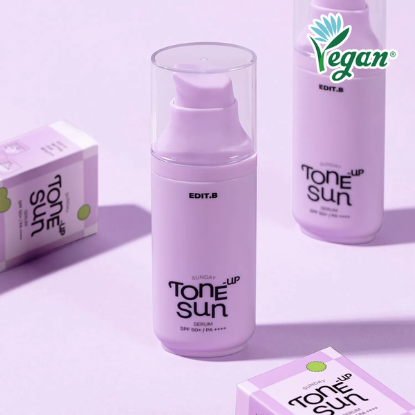  (TÍM) Kem Chống Nắng Hiệu Chỉnh Tone Da Edit.B Sunday Tone Up Sun Serum SPF50+ PA++++ PURPLE 55ml 