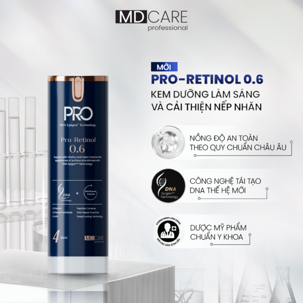  Kem Dưỡng Làm Sáng Và Cải Thiện Nếp Nhăn MD CARE PRO-RETINOL 0.6 30ml 