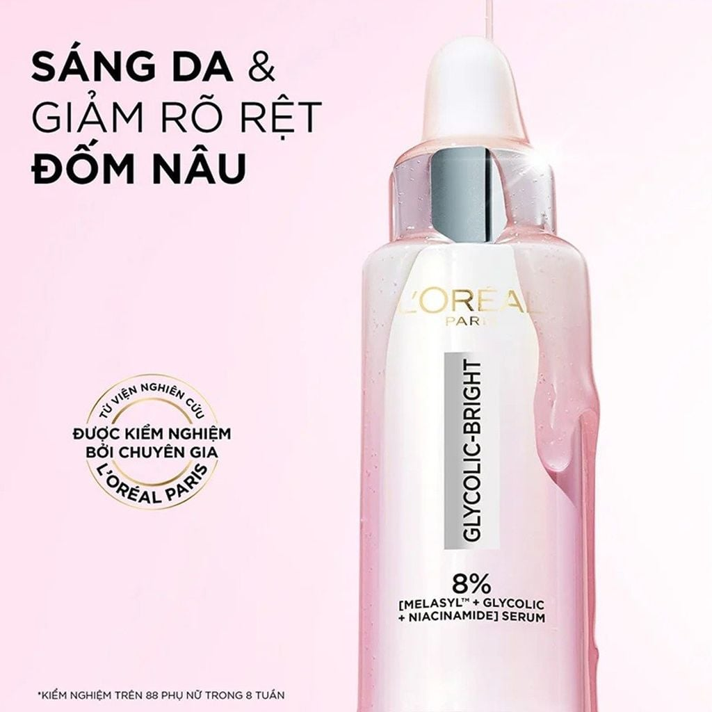  (Mẫu mới) Tinh Chất Dưỡng Sáng L'Oréal LOREAL Glycolic Bright Anti Dark Spot Brightening Serum 30ml 