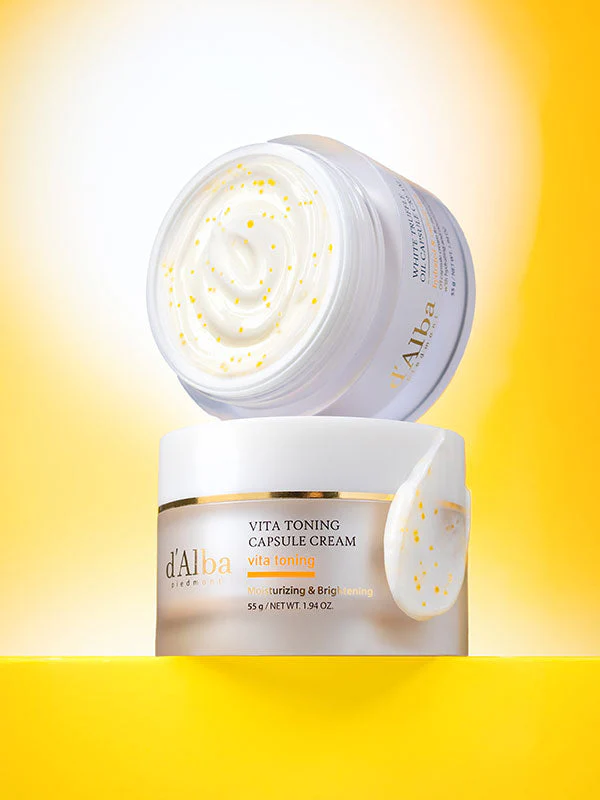  (Mẫu mới) Kem Dưỡng Ẩm, Trắng Da d'Alba Vita Toning Capsule Cream 55g 