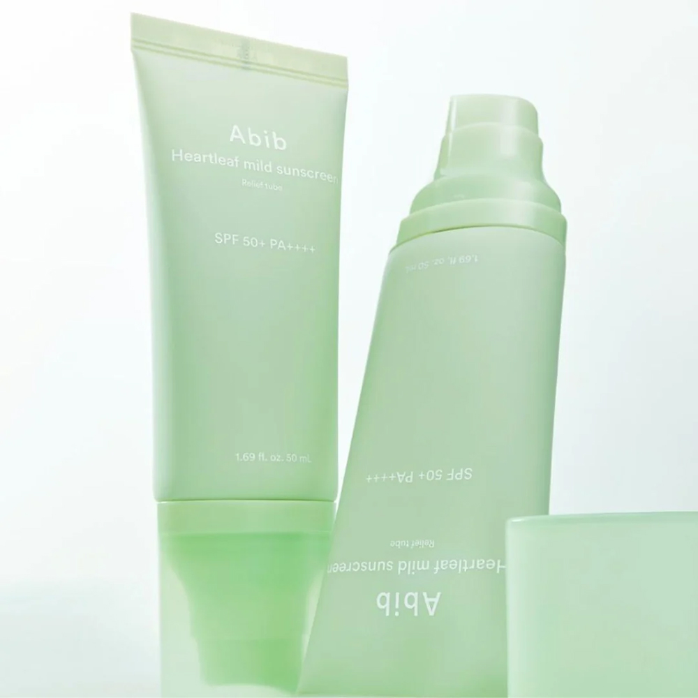  (XANH LÁ) Kem Chống Nắng Abib Dưỡng Ẩm Dịu Da Nhạy Cảm Abib Heartleaf Mild Sunscreen Relief Tube SPF50+ PA++++ 50ml 