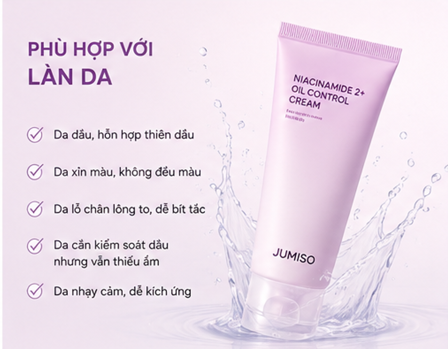  Kem Dưỡng Ẩm, Cải Thiện Da Xỉn Màu Jumiso Niacinamide 2+ Oil Control Cream 80ml 