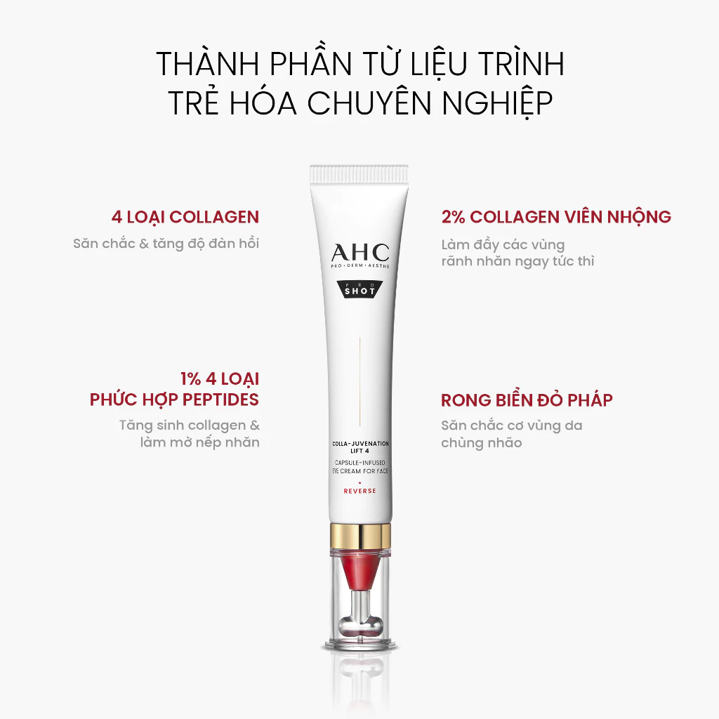  (Mẫu mới) Kem Dưỡng Mắt Nâng Cơ AHC Capsule Infused Eye Cream For Face 30ml 