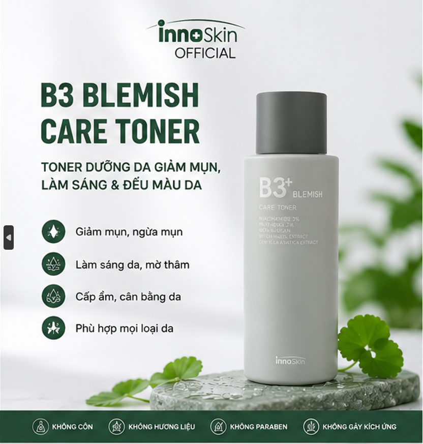  Nước Hoa Hồng Dưỡng Ẩm Innoskin B3 Blemish Care Toner 120ml 