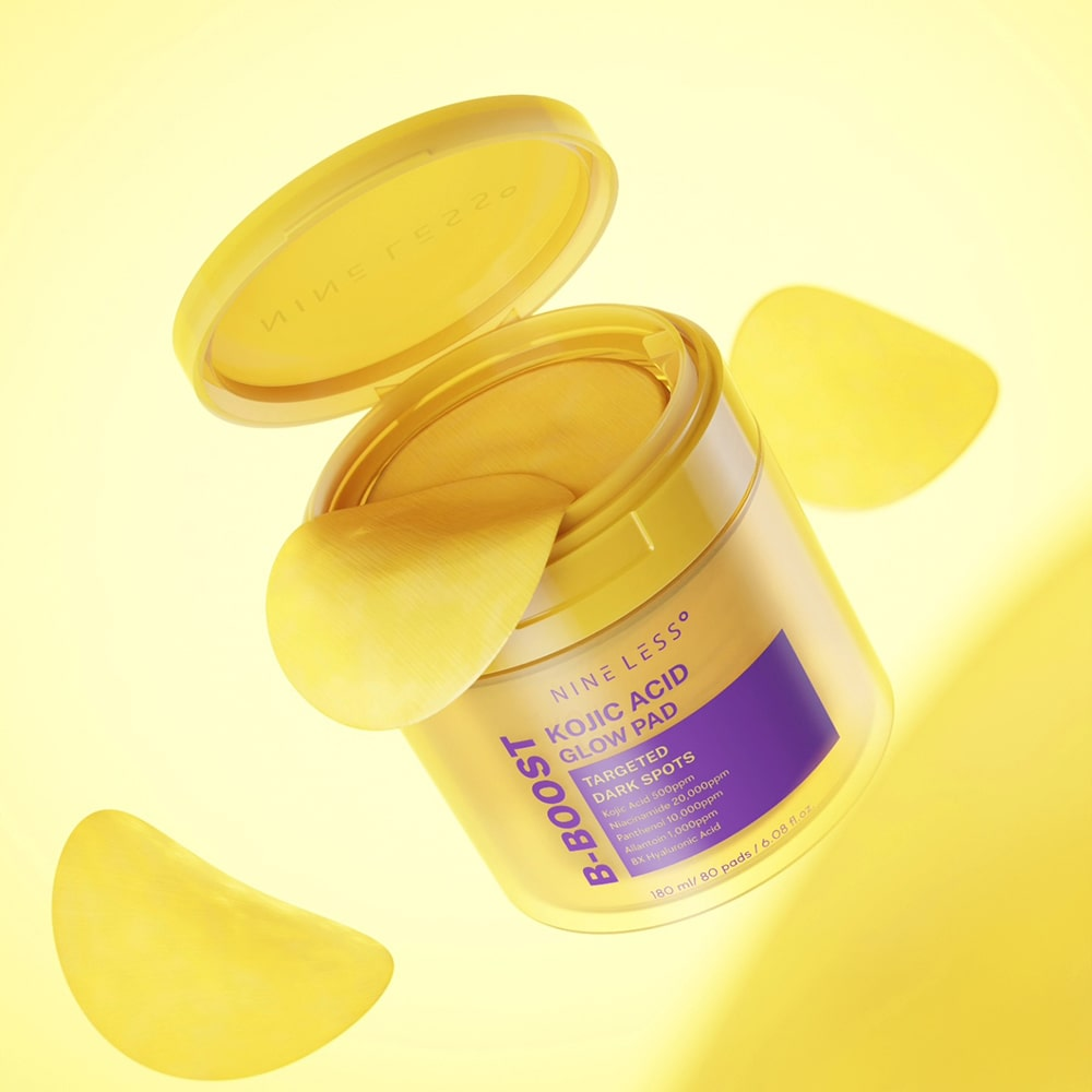  Toner Pad Giảm Thâm Nám, Dưỡng Sáng Nineless B-Boost Kojic Acid Glow Pad 180ml (80 miếng) 