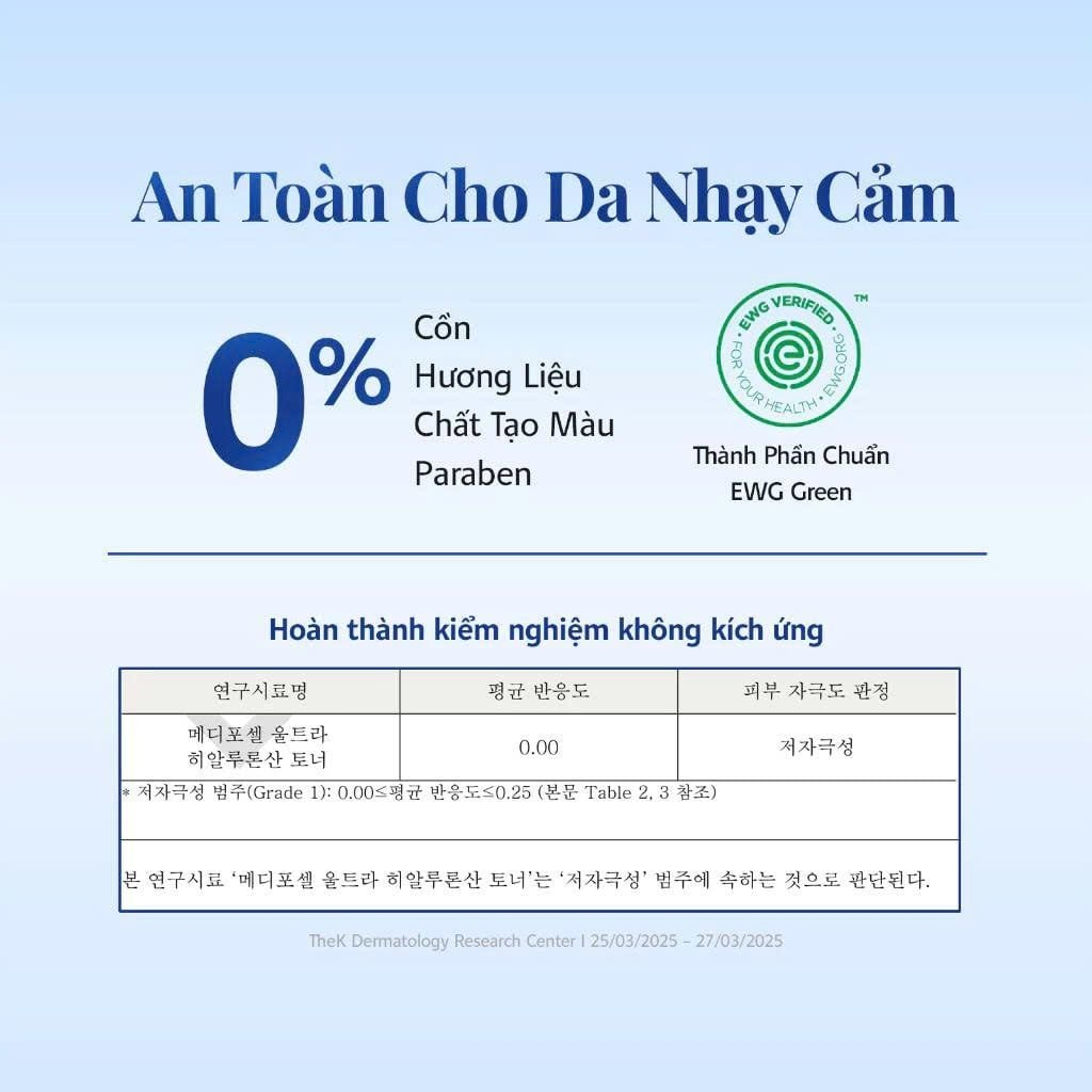  Nước Hoa Hồng Dưỡng Ẩm, Sáng Da Mediforcell Ultra Hyaluronic Acid Toner 300ml 