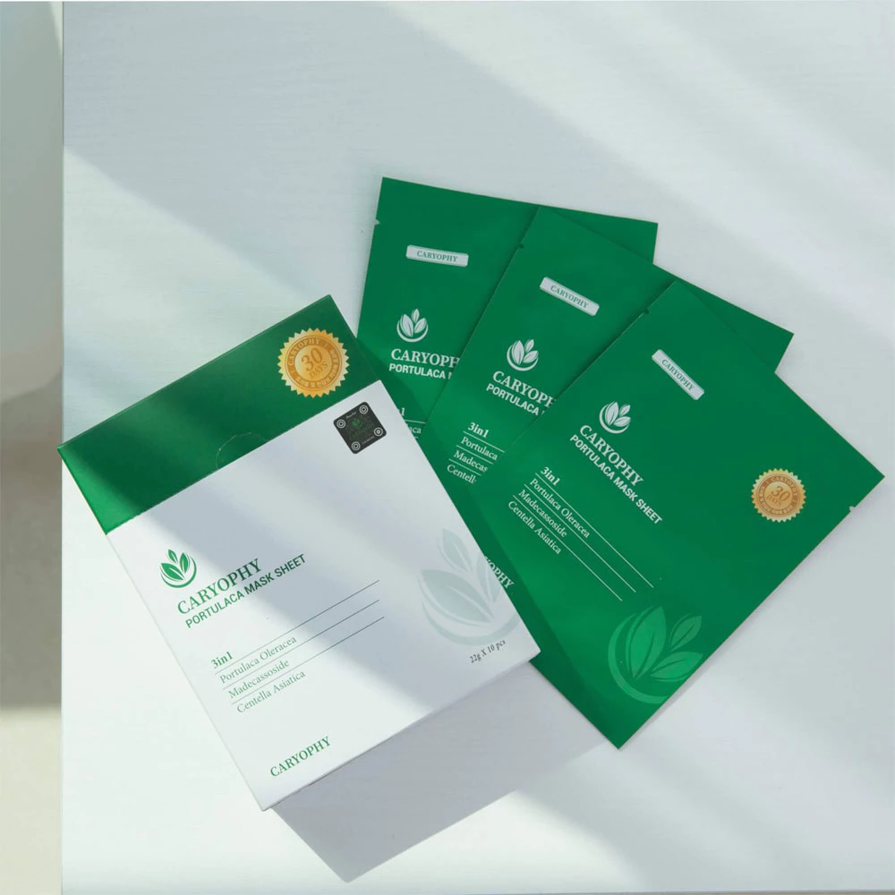  (XANH LÁ) Mặt Nạ Giấy Dưỡng Da Caryophy Portulaca Mask Sheet 22g 