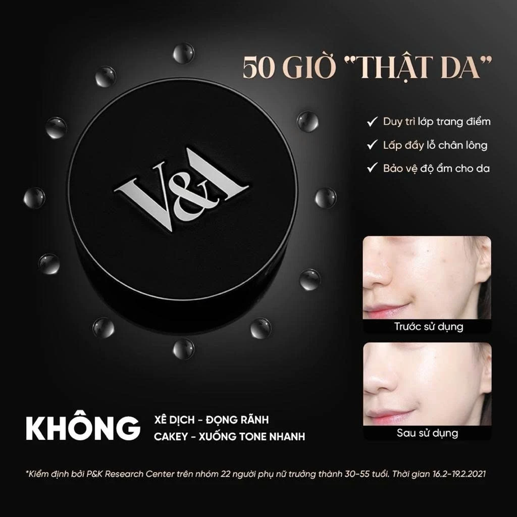  Phấn Nước Che Phủ, Sáng Da V&A Long Wear Cushion Foundation Radiant SPF50+ PA++++ 15g 