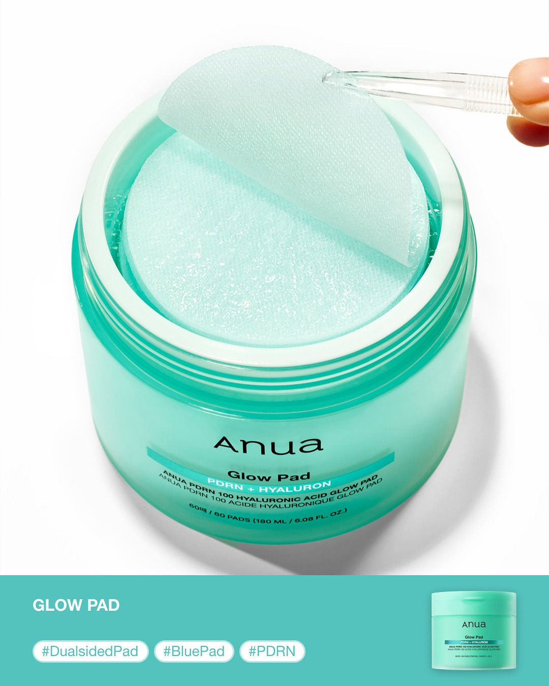  Toner Pad Dưỡng Ẩm, Chống Nhăn Anua PDRN + HYALURON Acid Glow Pad (60 Miếng) 
