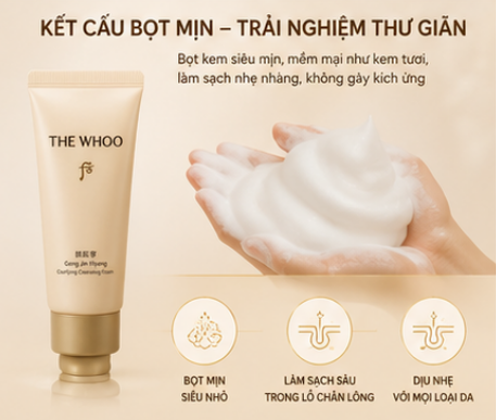 Sữa Rửa Mặt The Whoo Gong Jin Hyang Clarifying Cleansing Foam 40ml 