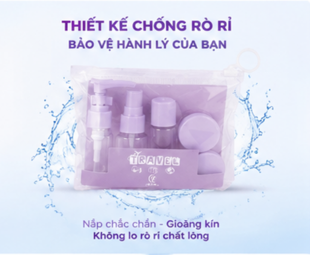  Bộ 5 Chai Lọ Chiết Mỹ Phẩm Du Lịch 