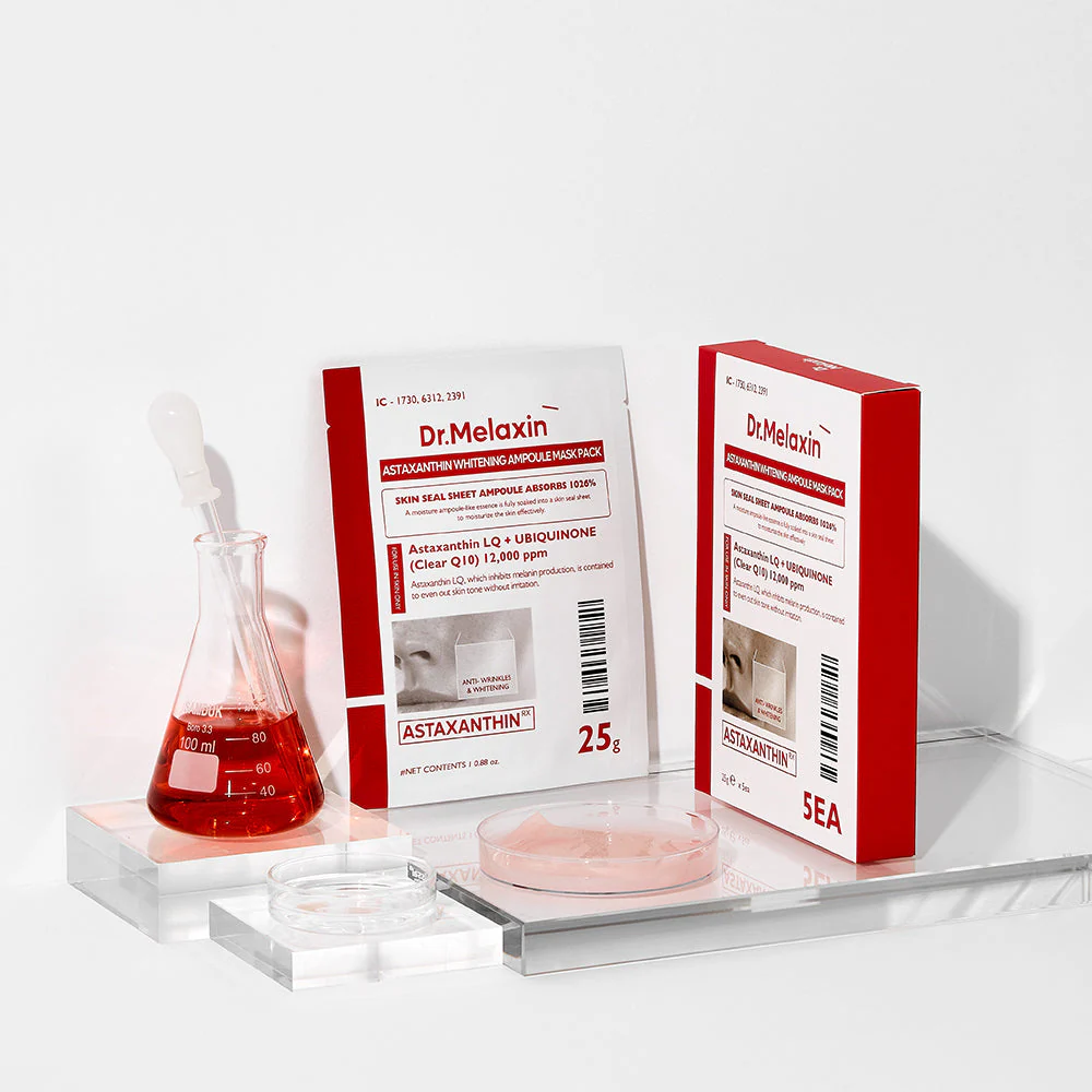  (1 MIẾNG) Mặt Nạ Dr.Melaxin Dưỡng Trắng Dr.Melaxin Astaxanthin Whitening Ampoule Mask Pack 25g 