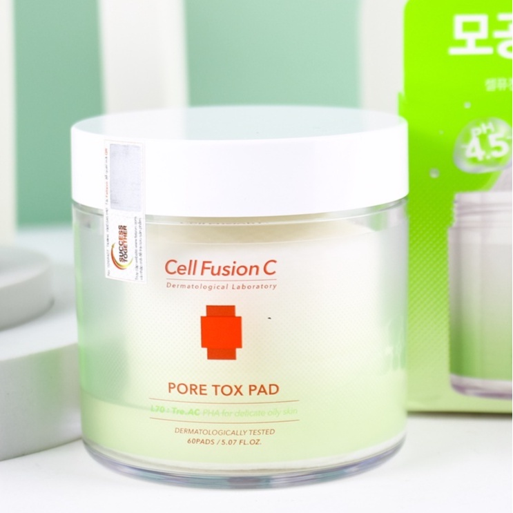  Toner Pad Dưỡng ẩm, Kiềm Dầu Cell Fusion C PORE TOX Pad (60 miếng) 
