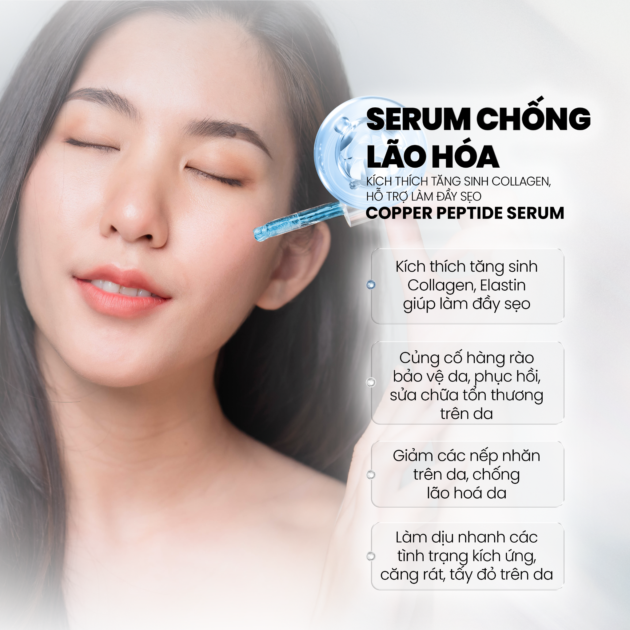  Tinh Chất Chống Lão Hóa, Tăng Sinh Collagen Làm Đầy Sẹo MD CARE Copper Peptide Serum 30ml 