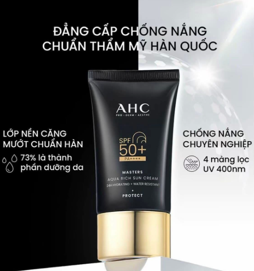  Kem Chống Nắng Phổ Rộng, Căng Bóng AHC Master Aqua Rich Sun Cream 30ml 