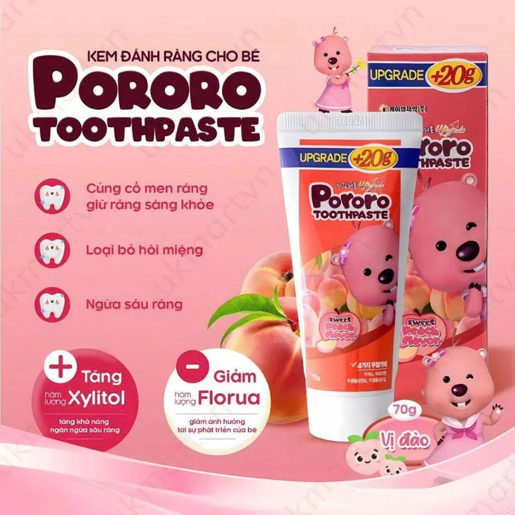  Kem Đánh Răng Cho Bé Pororo Toothpaste 70g 