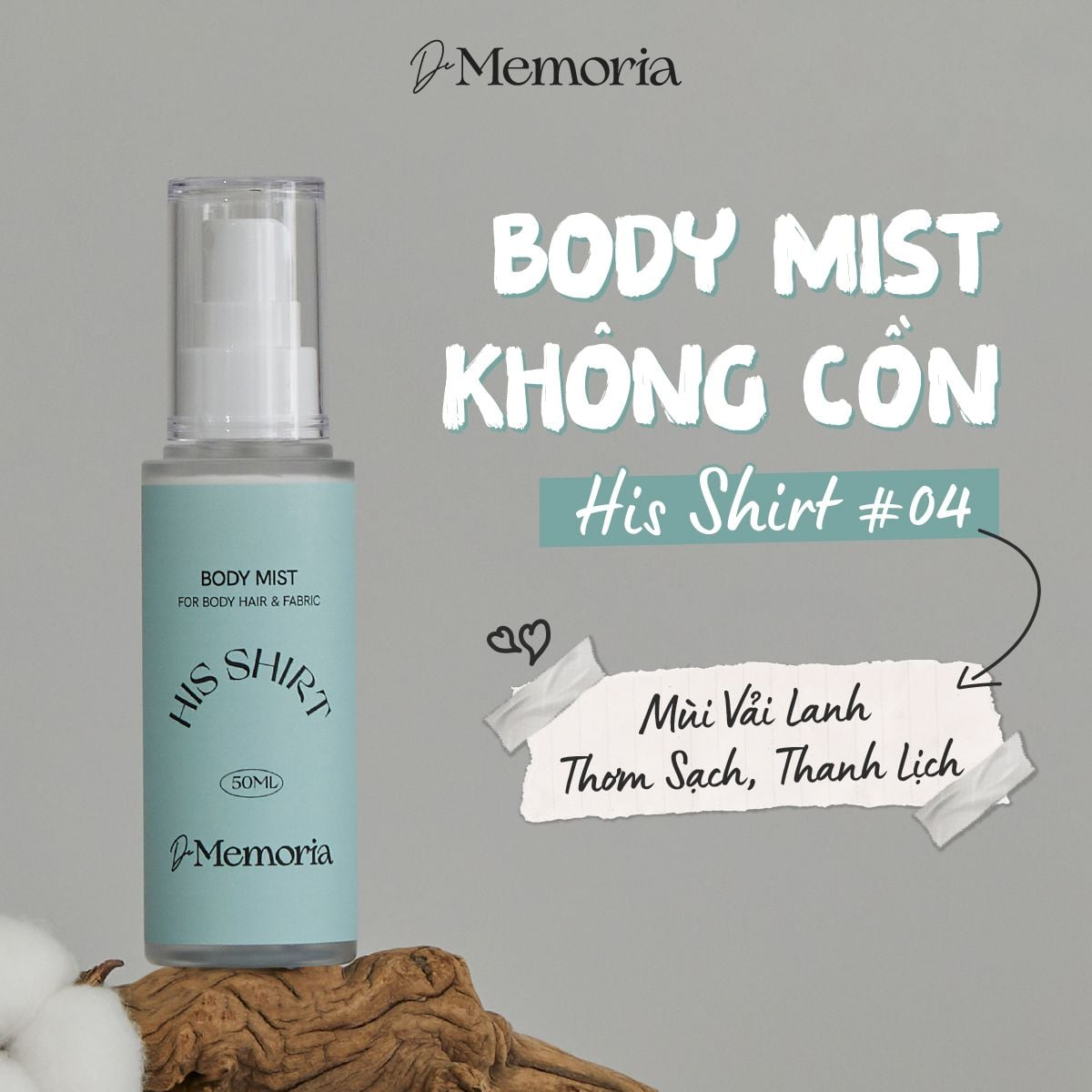  Xịt Thơm Cơ Thể De Memoria Body Mist His Shirt 50ml #04 